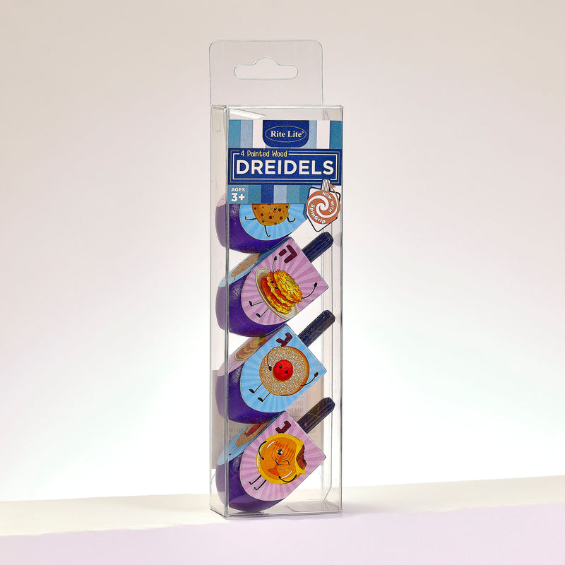 Large Hand-painted Whimsical Foods Wood Chanukah Dreidels