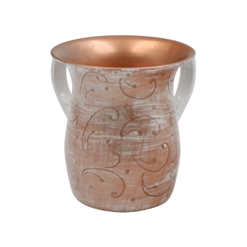 Rose Gold & White - Swirls Netilat Yadayim Washing Cup