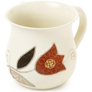 Artistic "Tulip" Metal Washing / Netilat Yadaim Cup Made in Israel By Lily ART