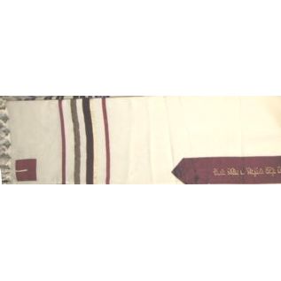 Burgundy / Gold Wool Tallit / Talis Set of 4 - Hand Made