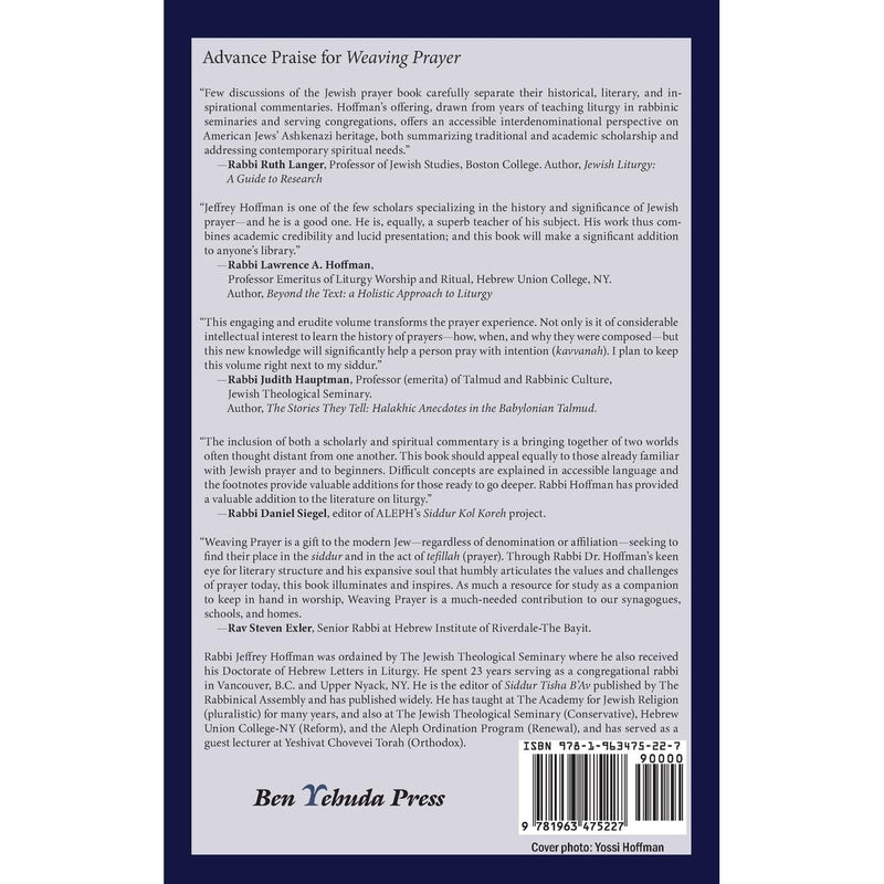 Weaving Prayer: An Analytical and Spiritual Commentary on the Jewish Prayer Book