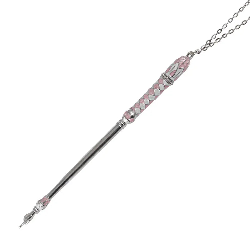 Pink White Enamel Silver Plated  Yad Torah Pointer 8"