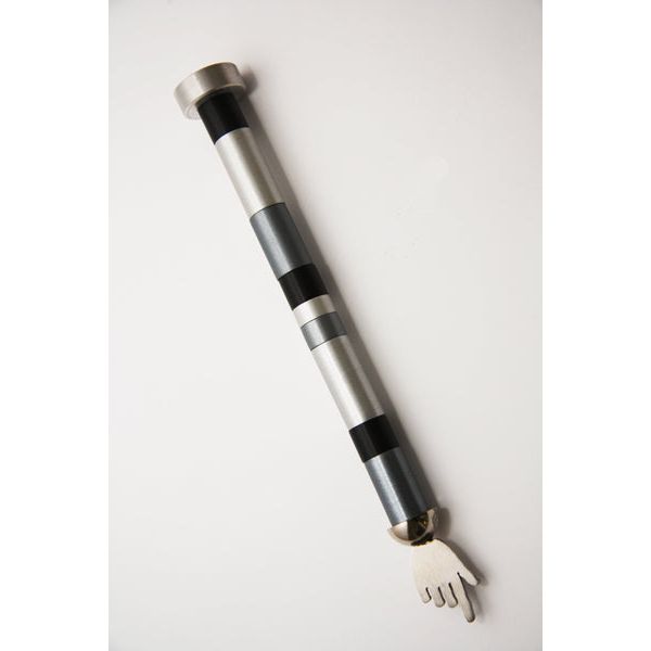 Anodized Aluminum Torah Pointer From Caesarean Arts Collection in Red Black Grey