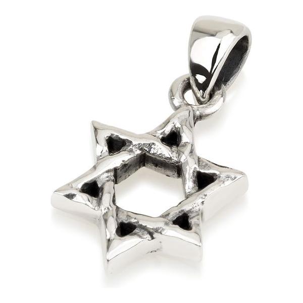 Classic Star of David 925 Sterling Silver Pendant Necklace 18" Made in Israel