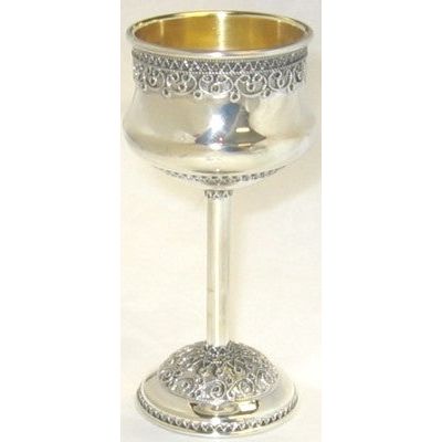 Girl's 925 Sterling Silver Kiddush Cup 3 7/8" x 1 7/8" Made in Israel by ZADOK