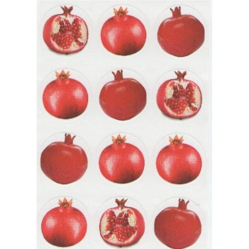 Pomegranate Rimonim Jewish High Holidays Rosh Hashana Stickers Set of 240