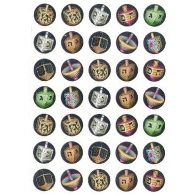 Chanukah Dreidels Foil Stickers Set of 350