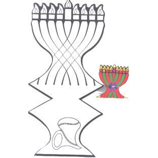 Chanukah Craft Activity - Set of 36 menorahs for coloring