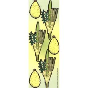 Lulav and Etrog Sukkot Jewish Stickers  Set of 36 stickers