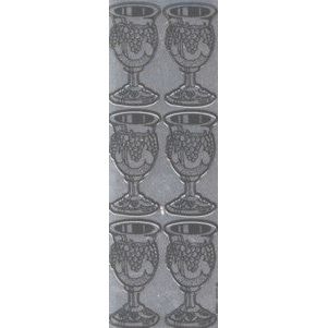 Jewish Jumbo Stickers Silver Foil Kiddush Cups Set of 36
