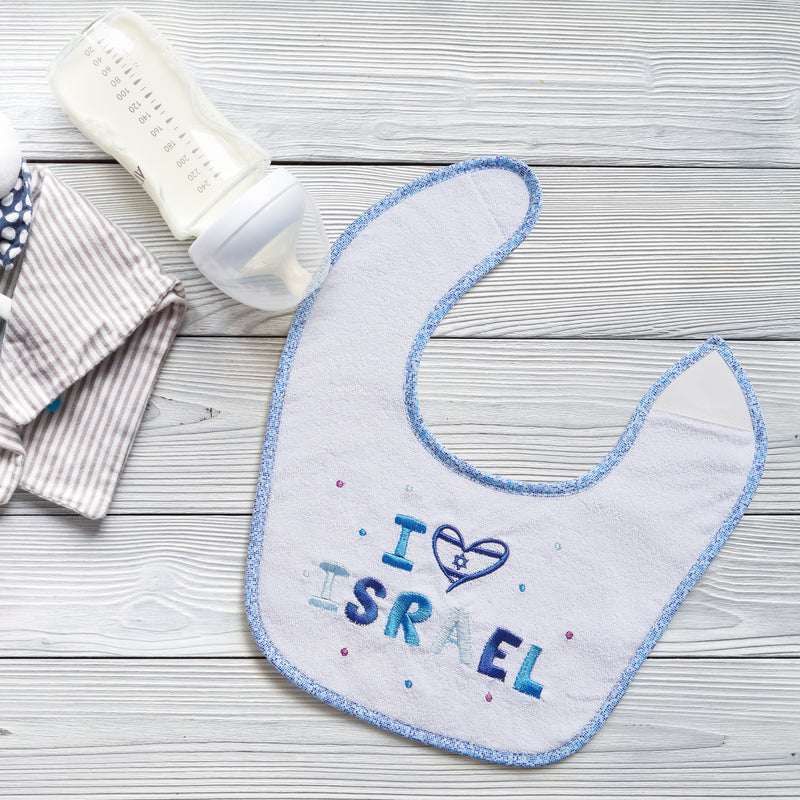 "I Love Israel" Embroidered Bib
