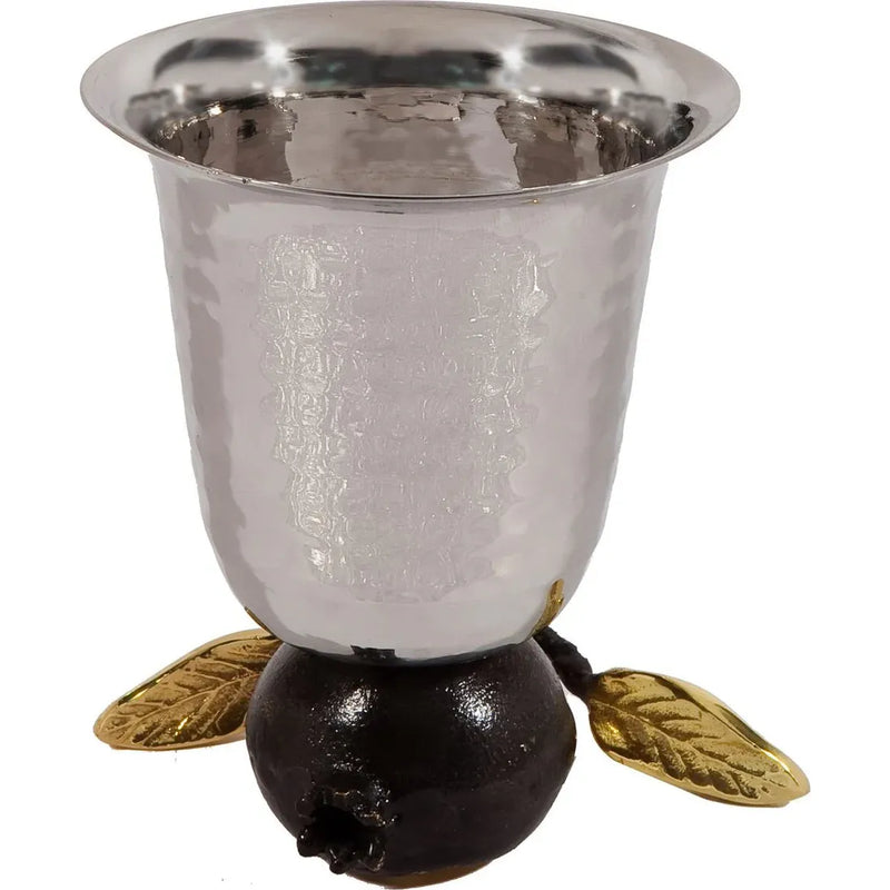 Emanuel Hammered Kiddush Cup on Pomegranate Reversible