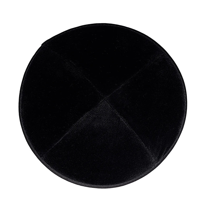 BLACK VELVET YARMULKE 4 part Kippah with Rim Made by IKIPPAH - a Bestseller!