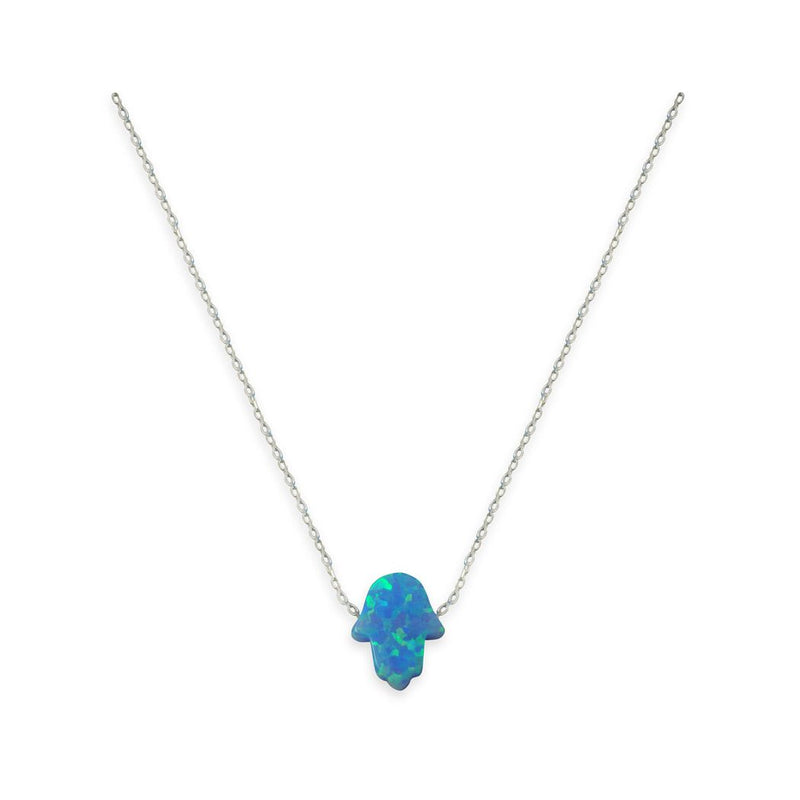 Hamsa Necklace Opal 925 Sterling Silver Made in Israel  Color of opal may vary