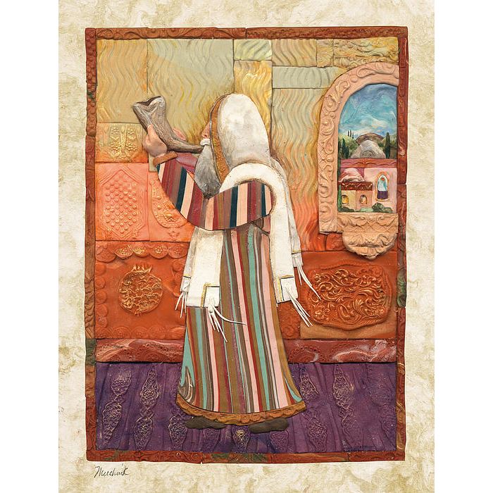 New Year Shana Tova Greeting Card Blowing the Shofar by Michoel Muchnik Set of 10