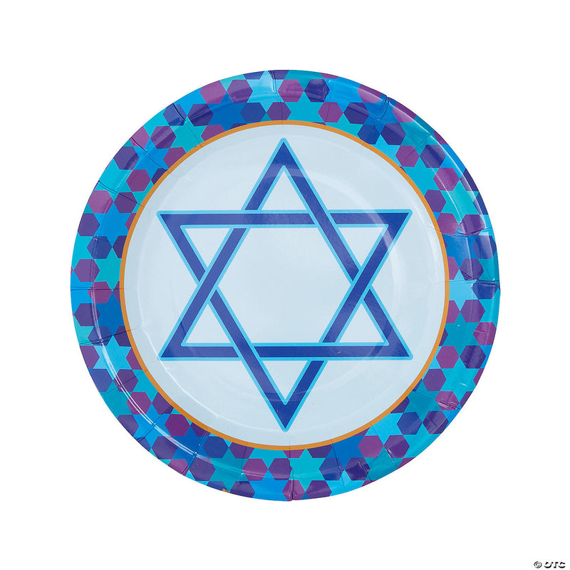 9" Paper Plates Star of David Set of 8 Great for Passover Seder!