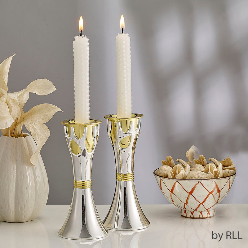 Etz Chaim Tree of Life Shabbat Zinc Alloy Candlesticks from ROSENTHAL COLLECTION - Small