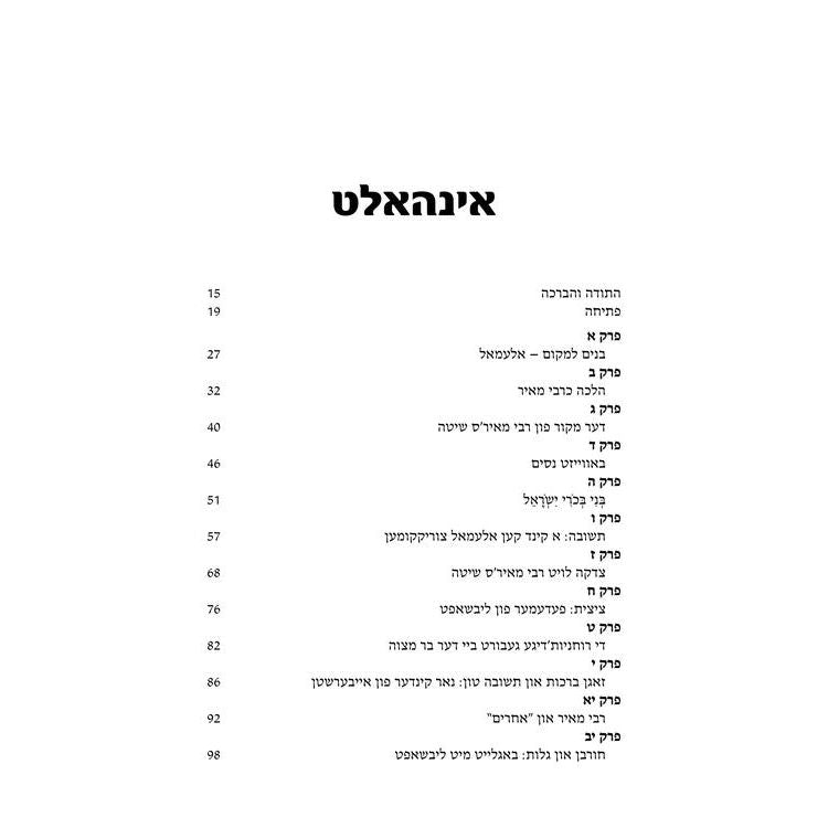 Rebbi Meir Baal Haness and the Eternal Children of Hashem By Rabbi Daniel Glatstein - Yiddish Edition The Worldview of the Tanna Rebbi Meir and Hashem's Infinite Love for the Jewish People
