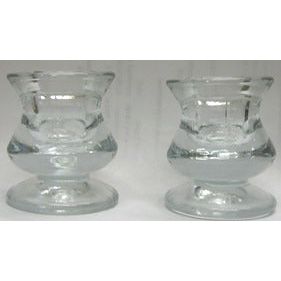 Glass Candle Holders Candlesticks - Great for Classroom Projects - Set of 2