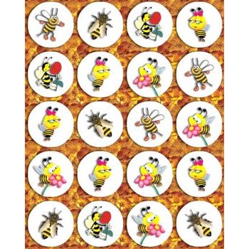 Honey Bee Colorful Jewish Rosh HaShana Stickers - Set of 200