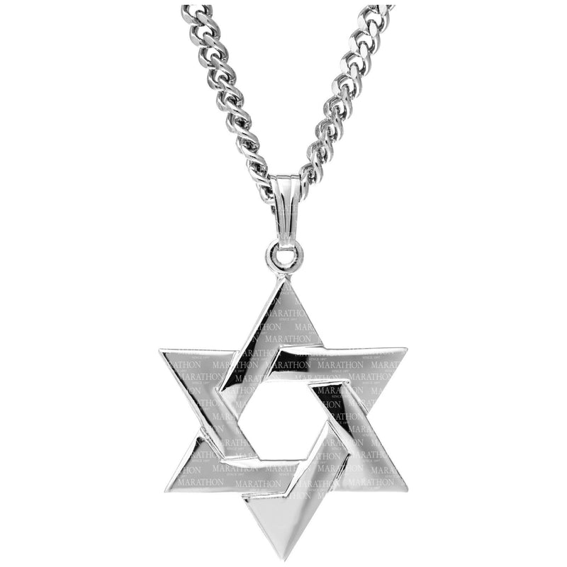 24 inch Star of David Sterling Silver Necklace