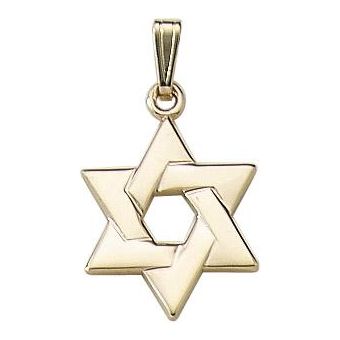 14K Yellow Gold Star of David - Magen David Medium Size Pendant (Chain optional)