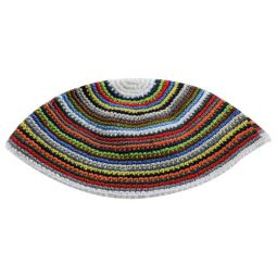 Frik Kippah Multicolor Large Knit Yarmulke 9.45"  Design May Vary