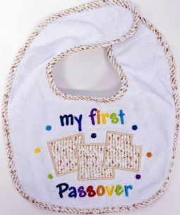 Passover Bib MY FIRST PASSOVER 65%Cotton/35% Poly Great Pesach Gift for a Baby