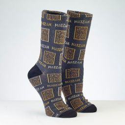 Matzah Design Passover Crew Socks Adult Size 10-13 Fits Shoe Size 8-12