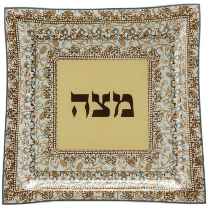 Glass Passover Matzah Plate / Tray 