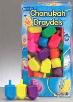 Medium Plastic Chanukah Dreidel Draydel  Assorted Colors