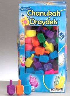 B Chanukah Draydel / Dreidel Small Size - Assorted Colors
