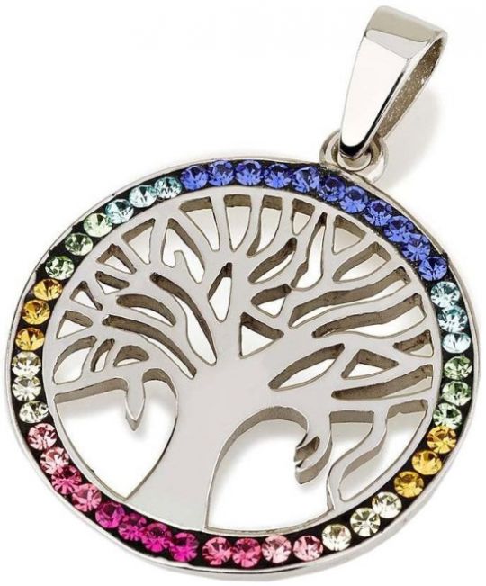 Zonder hoofd Stoffig Richtlijnen Multicolor Swarovski Crystals Tree of Life 925 Sterling Silver Pendant  Necklace 18" Made in Israel: Israel Book Shop