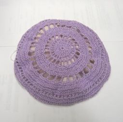Ladies Crochet Lace Violet / Lavender Kippah / Hair Covering for Women Hand Knit