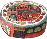 Discontinued Jerusalem Multicolor Bucharian Kippah Hand Embroidered Hat By Emanuel
